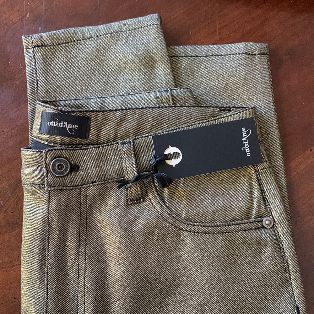 ottod’Ame Gold sparkle pants Italian made - Picture 4 of 5